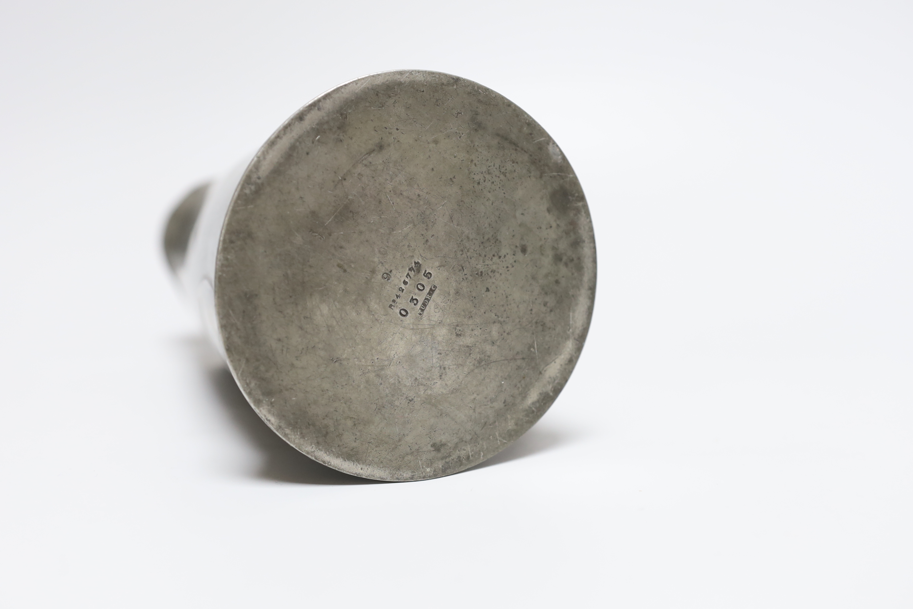 Archibald Knox for Liberty and Co., an Arts and Crafts Tudric pewter jug, model 0305, 15.5cm